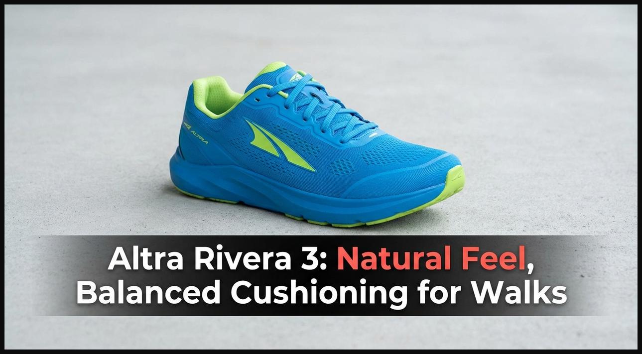 Altra Rivera 3 style walking shoe with balanced cushioning and FootShape toe box for a natural feel.