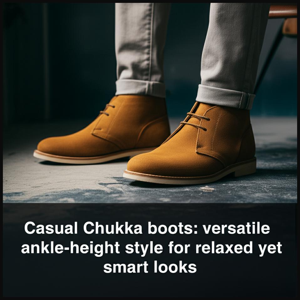 A stylish pair of casual brown suede Chukka boots, showcasing their versatile ankle-height design.