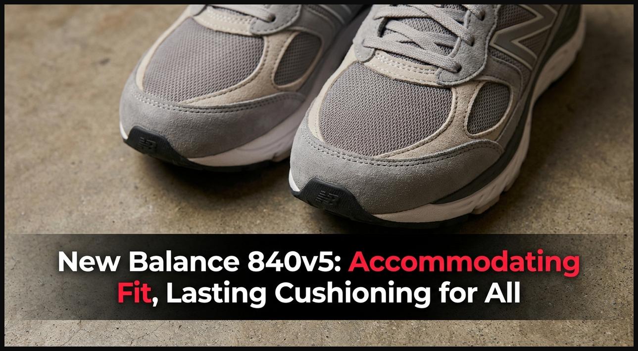 New Balance 840v5 style walking shoes with an accommodating fit and full-length ABZORB cushioning.