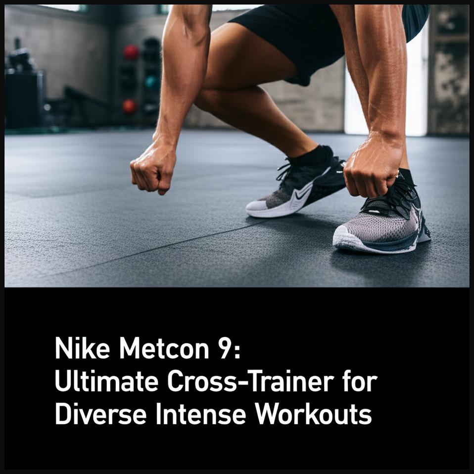 A man in a modern gym performing a cross-training exercise, showcasing the versatile Nike Metcon 9 shoes.