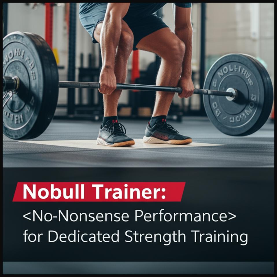 A man performing a heavy barbell deadlift, highlighting the durable, no-nonsense performance of Nobull Trainer shoes.