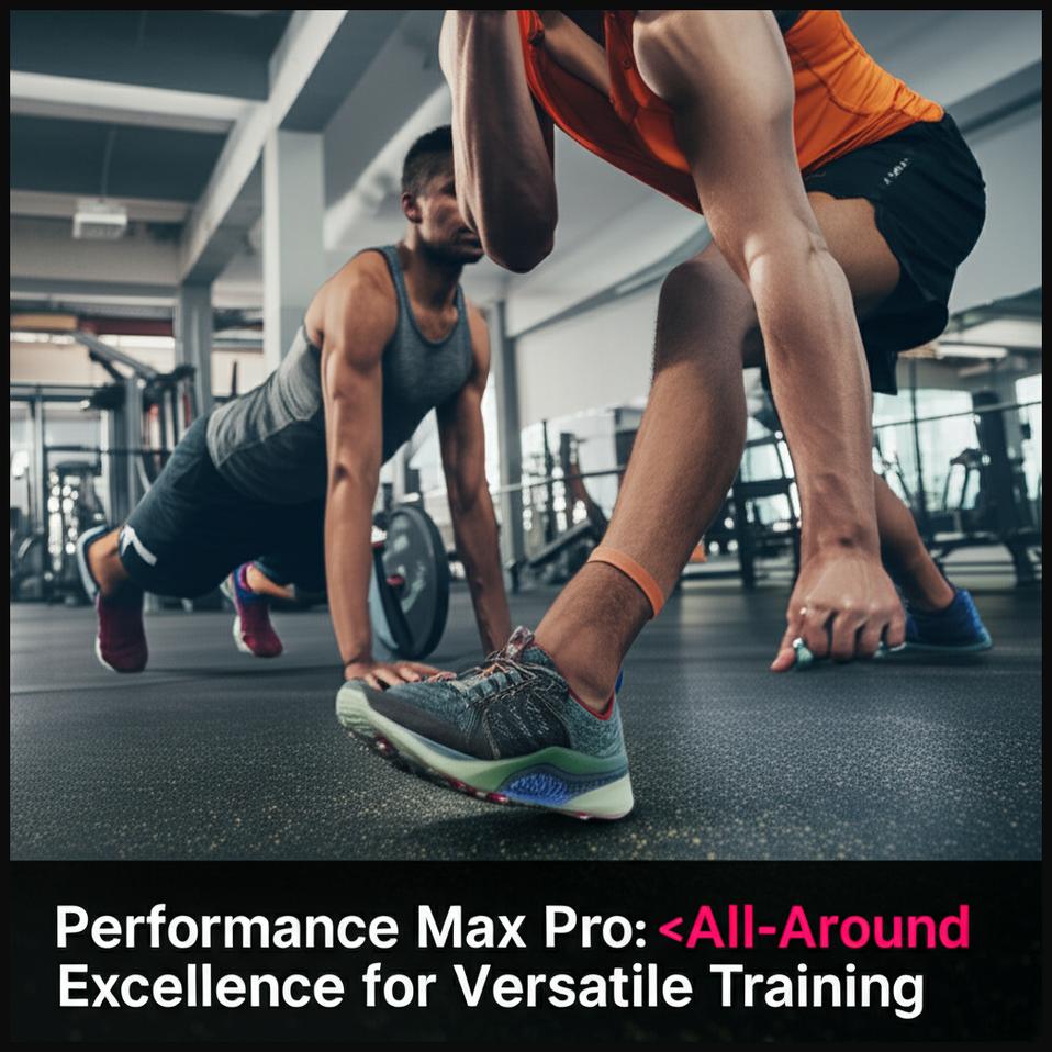 A man engaged in various gym activities, showcasing the all-around excellence and versatility of Performance Max Pro shoes.
