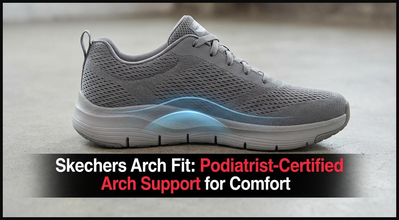 Skechers GO WALK Arch Fit style walking shoe highlighting internal arch support system.