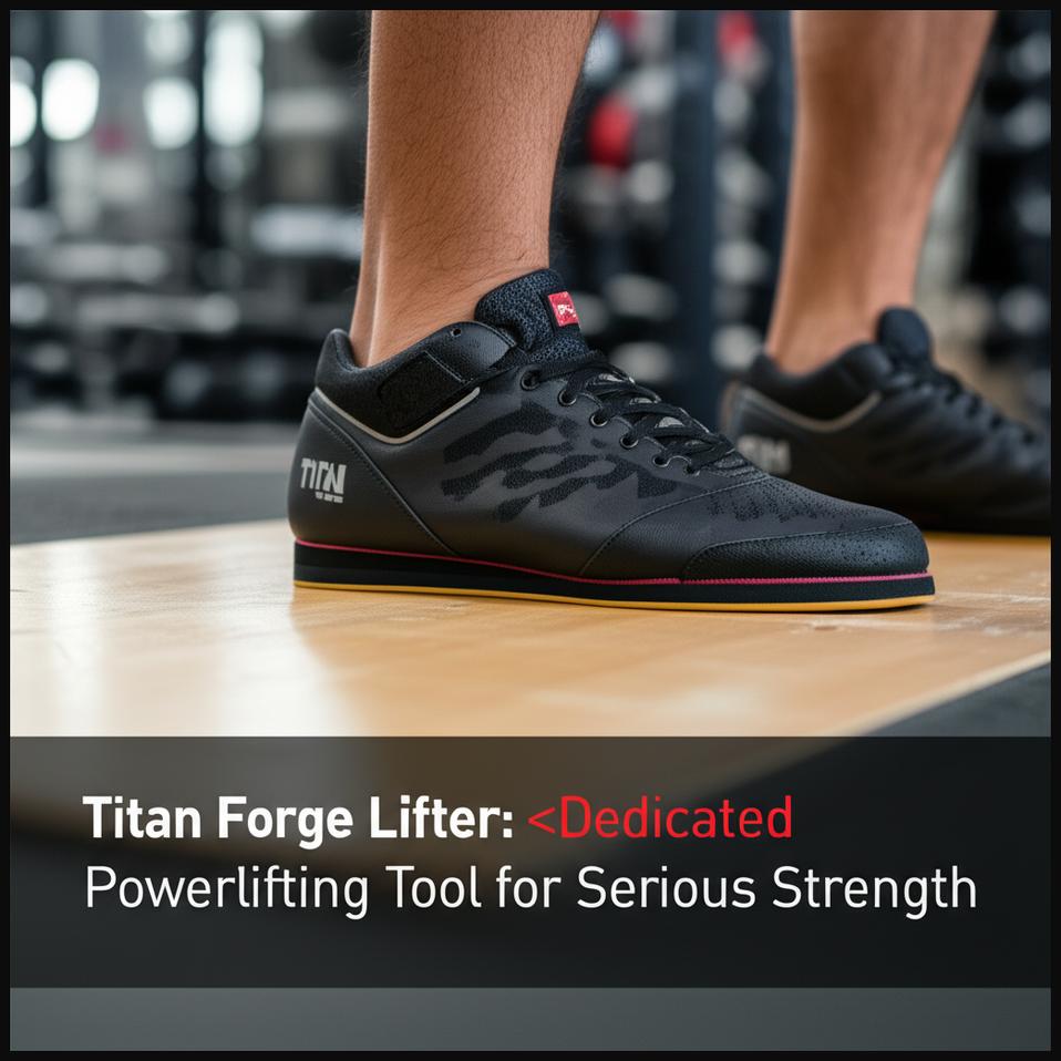 A man performing a heavy Olympic lift, highlighting the rigid stability of Titan Forge Lifter shoes for power.