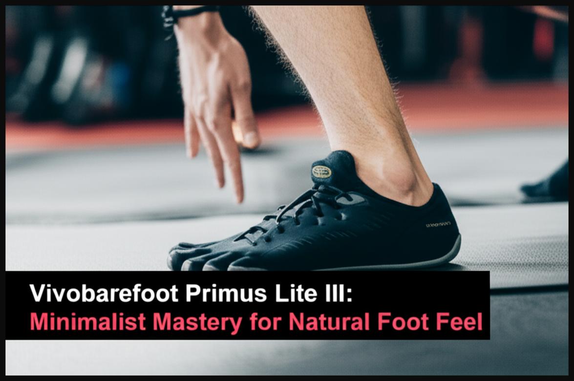 A man doing a bodyweight squat, highlighting the natural foot feel of Vivobarefoot Primus Lite III minimalist shoes.